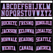 Load image into Gallery viewer, Custom Black Pink-Light Blue Authentic Football Jersey
