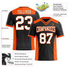 Load image into Gallery viewer, Custom Black White-Orange Authentic Football Jersey
