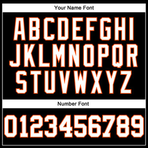 Custom Black White-Orange Authentic Football Jersey