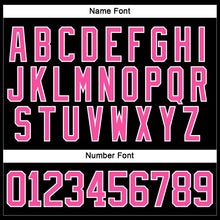 Load image into Gallery viewer, Custom Black Pink-White Hockey Lace Neck Jersey
