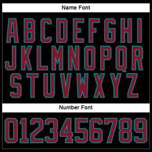 Load image into Gallery viewer, Custom Black Crimson-Teal Hockey Lace Neck Jersey
