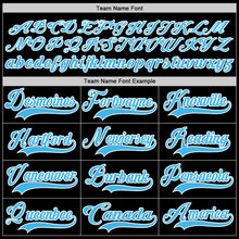 Load image into Gallery viewer, Custom Black Sky Blue-White Hockey Lace Neck Jersey
