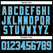 Load image into Gallery viewer, Custom Black Sky Blue-White Hockey Lace Neck Jersey
