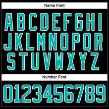 Load image into Gallery viewer, Custom Black Aqua-White Hockey Lace Neck Jersey

