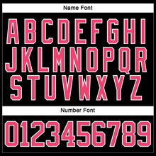 Load image into Gallery viewer, Custom Black Neon Pink-White Hockey Lace Neck Jersey
