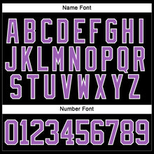 Load image into Gallery viewer, Custom Black Medium Purple-White Hockey Lace Neck Jersey
