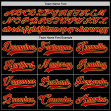Load image into Gallery viewer, Custom Black Red-Old Gold Hockey Lace Neck Jersey
