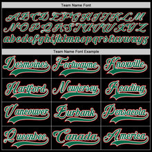 Load image into Gallery viewer, Custom Black Kelly Green-Red Hockey Lace Neck Jersey
