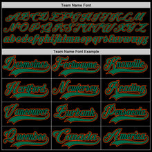 Load image into Gallery viewer, Custom Black Kelly Green-Orange Hockey Lace Neck Jersey
