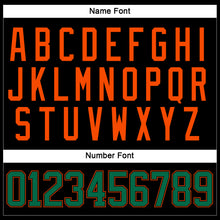 Load image into Gallery viewer, Custom Black Kelly Green-Orange Hockey Lace Neck Jersey
