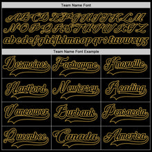 Load image into Gallery viewer, Custom Black Old Gold Hockey Lace Neck Jersey
