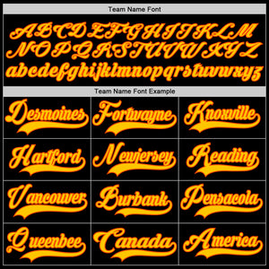Custom Black Yellow-Orange Hockey Lace Neck Jersey