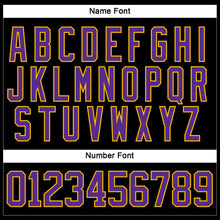Load image into Gallery viewer, Custom Black Purple-Gold Hockey Lace Neck Jersey
