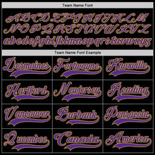 Load image into Gallery viewer, Custom Black Purple-Old Gold Hockey Lace Neck Jersey
