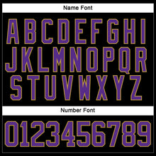 Load image into Gallery viewer, Custom Black Purple-Old Gold Hockey Lace Neck Jersey
