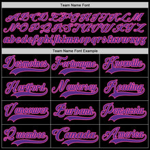 Load image into Gallery viewer, Custom Black Purple-Pink Hockey Lace Neck Jersey
