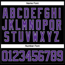 Load image into Gallery viewer, Custom Black Purple-Gray Hockey Lace Neck Jersey
