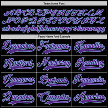 Load image into Gallery viewer, Custom Black Purple-Light Blue Hockey Lace Neck Jersey
