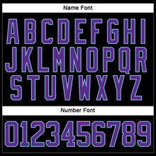 Load image into Gallery viewer, Custom Black Purple-Light Blue Hockey Lace Neck Jersey
