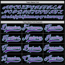 Load image into Gallery viewer, Custom Black Purple-Teal Hockey Lace Neck Jersey

