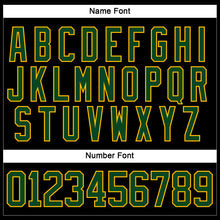 Load image into Gallery viewer, Custom Black Green-Gold Hockey Lace Neck Jersey
