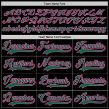 Load image into Gallery viewer, Custom Black Kelly Green-Pink Hockey Lace Neck Jersey
