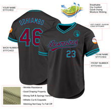 Load image into Gallery viewer, Custom Black Maroon-Yellow Authentic Throwback Baseball Jersey
