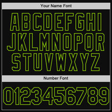 Load image into Gallery viewer, Custom Black Neon Green Authentic Throwback Baseball Jersey
