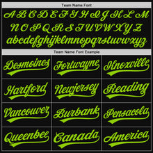 Load image into Gallery viewer, Custom Black Neon Green Authentic Throwback Baseball Jersey
