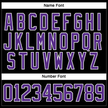 Load image into Gallery viewer, Custom Black Purple-White Hockey Jersey

