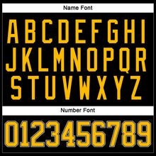 Load image into Gallery viewer, Custom Black Gold-White Hockey Jersey
