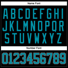 Load image into Gallery viewer, Custom Black Teal-White Hockey Jersey
