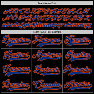 Custom Black Royal-Orange Hockey Jersey