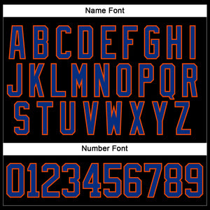 Custom Black Royal-Orange Hockey Jersey