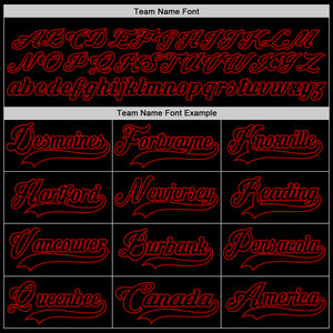 Custom Black Red Hockey Jersey