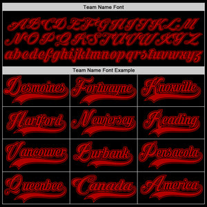 Custom Black Red Hockey Jersey