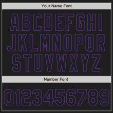 Load image into Gallery viewer, Custom Black Purple Authentic Baseball Jersey
