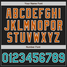 Load image into Gallery viewer, Custom Black Teal-Texas Orange Authentic Baseball Jersey
