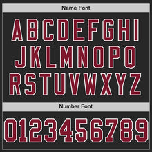Load image into Gallery viewer, Custom Black Crimson-White Mesh Authentic Football Jersey
