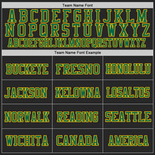 Load image into Gallery viewer, Custom Black Kelly Green-Gold Mesh Authentic Football Jersey
