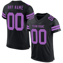 Load image into Gallery viewer, Custom Black Medium Purple Mesh Authentic Football Jersey
