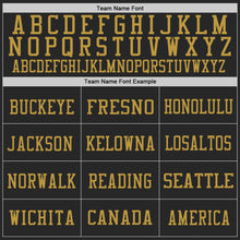 Load image into Gallery viewer, Custom Black Old Gold Mesh Authentic Football Jersey
