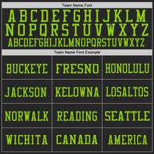 Load image into Gallery viewer, Custom Black Purple-Neon Green Mesh Authentic Football Jersey
