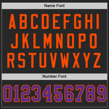 Load image into Gallery viewer, Custom Black Purple-Orange Mesh Authentic Football Jersey
