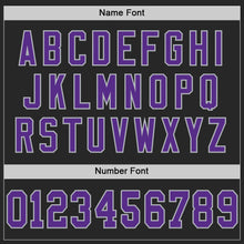 Load image into Gallery viewer, Custom Black Purple-Gray Mesh Authentic Football Jersey

