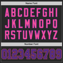 Load image into Gallery viewer, Custom Black Purple-Pink Mesh Authentic Football Jersey
