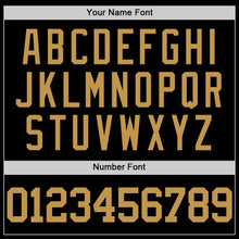 Load image into Gallery viewer, Custom Black Old Gold Pinstripe Old Gold Authentic  Basketball Jersey
