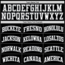 Load image into Gallery viewer, Custom Black Gray Pinstripe White Authentic  Basketball Jersey

