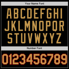Load image into Gallery viewer, Custom Black Old Gold-Red Authentic Throwback Basketball Jersey
