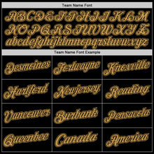 Load image into Gallery viewer, Custom Black Old Gold Authentic Throwback Basketball Jersey
